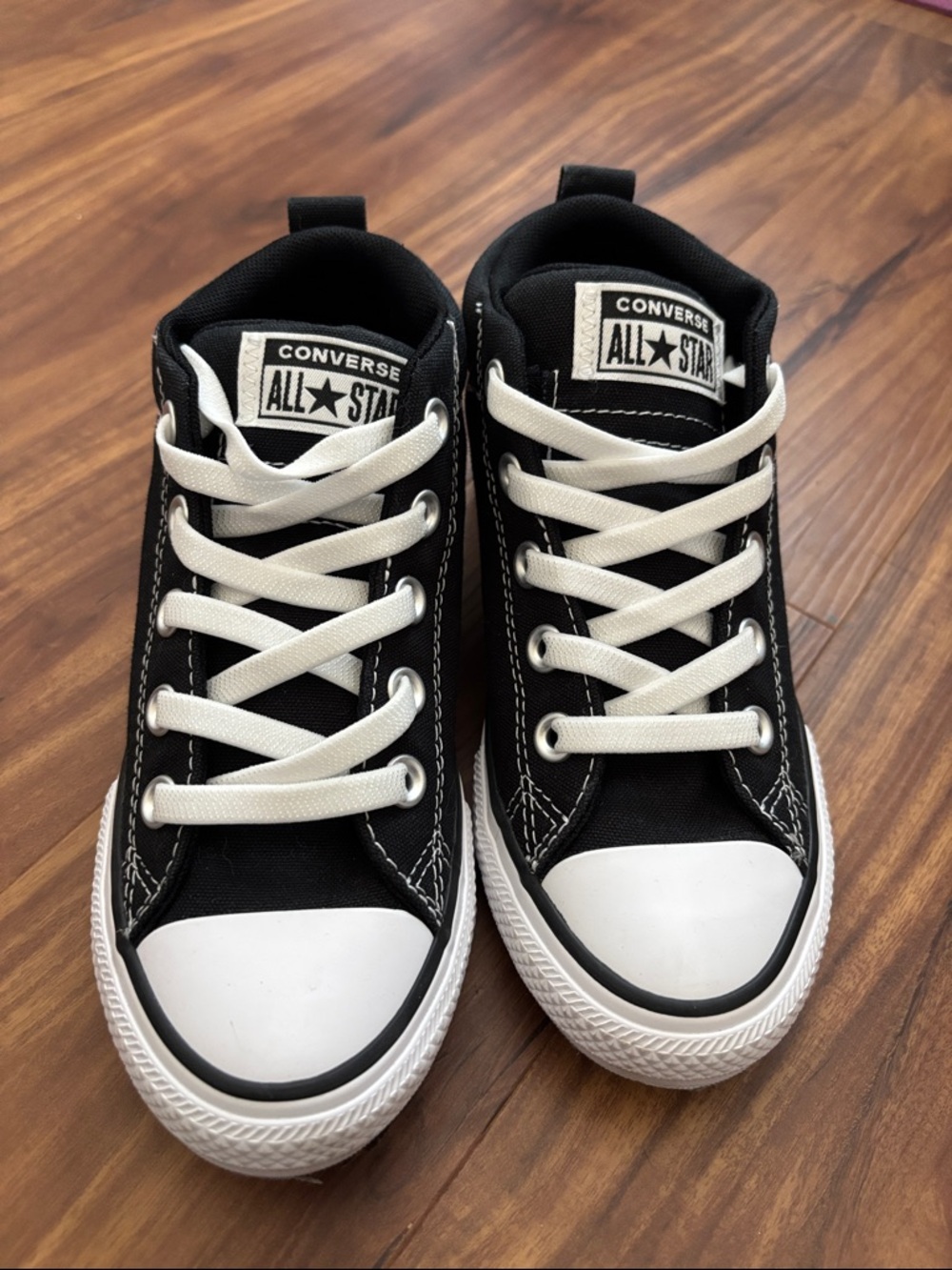 Converse Kids Black and White Mid Top Sneakers